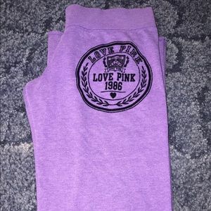 purple PINK boyfriend sweats
